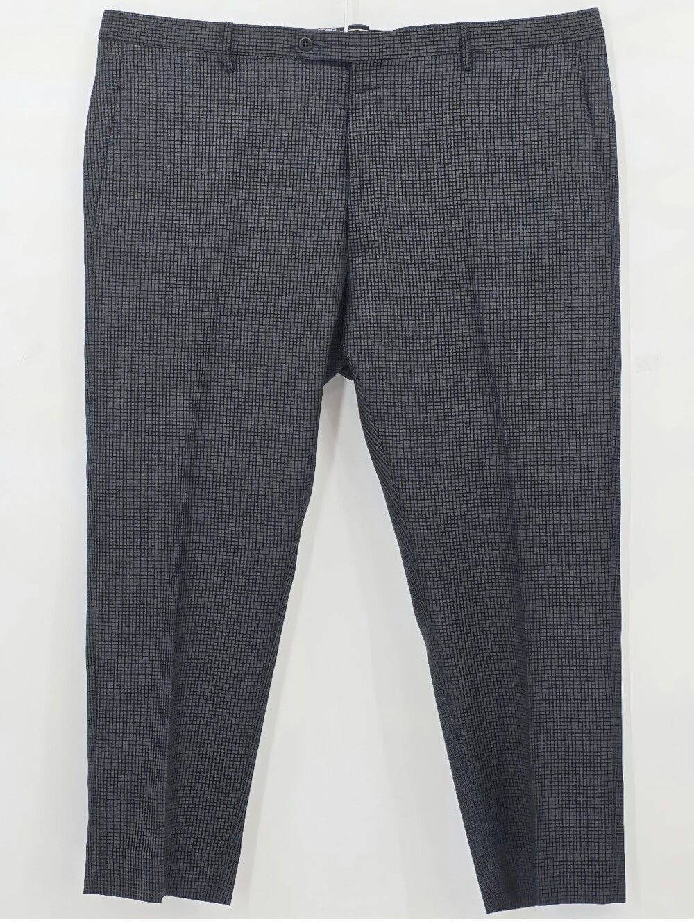 Zanella Platinum Noah Dress Pants Mens 42x26 Gray Houndstooth Wool Made Italy